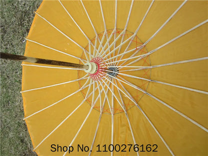 70cm Chinese Fabric Parasol — Traditional Bamboo Dance Umbrella for Weddings & Props