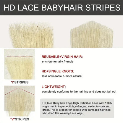 Handmade Baby Hair Lace Edges - 100% Remy Human Hair Wig Pieces for Natural Hairline - Shello's Creative Boutique