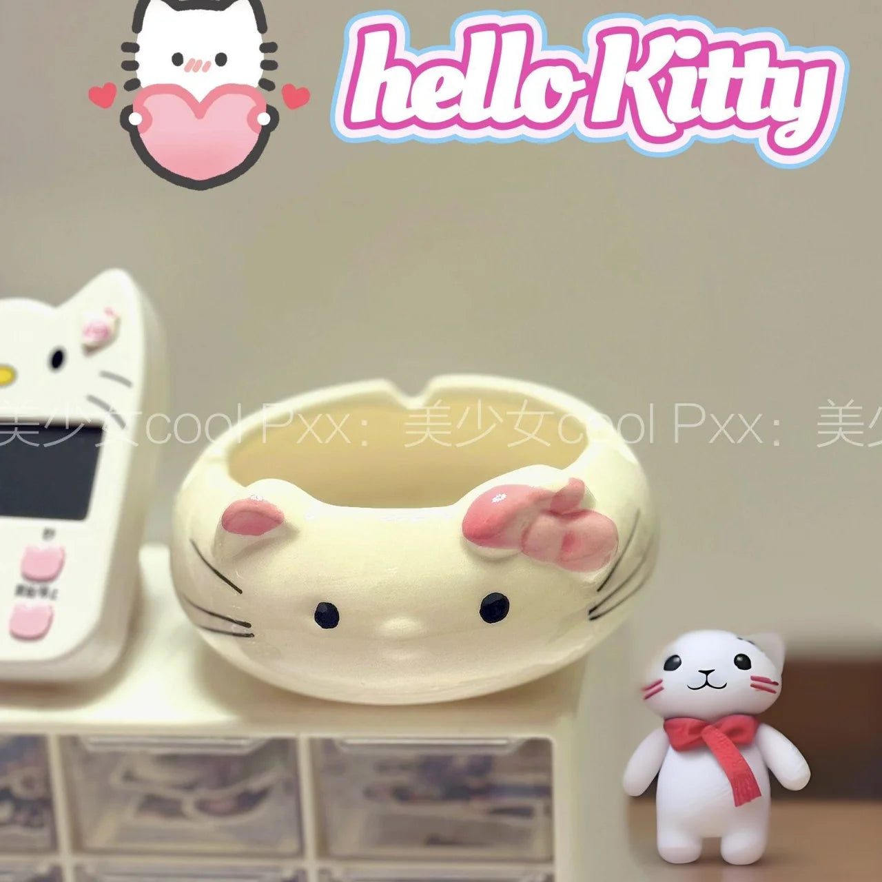 Kawaii Cartoon Character Glass Ashtray – Cute Home Décor Ash Holder Desktop Gift