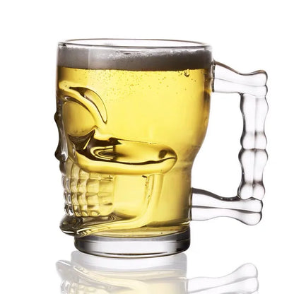 Skull Mug With Handle – Large Capacity Heat-Resistant Lead-Free Glass Beer & Coffee Cup