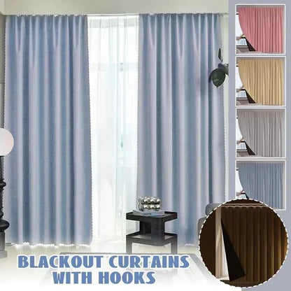 High Shading Blackout Curtains - Bedroom & Living Room Privacy Drapes with Hooks - Shello's Creative Boutique