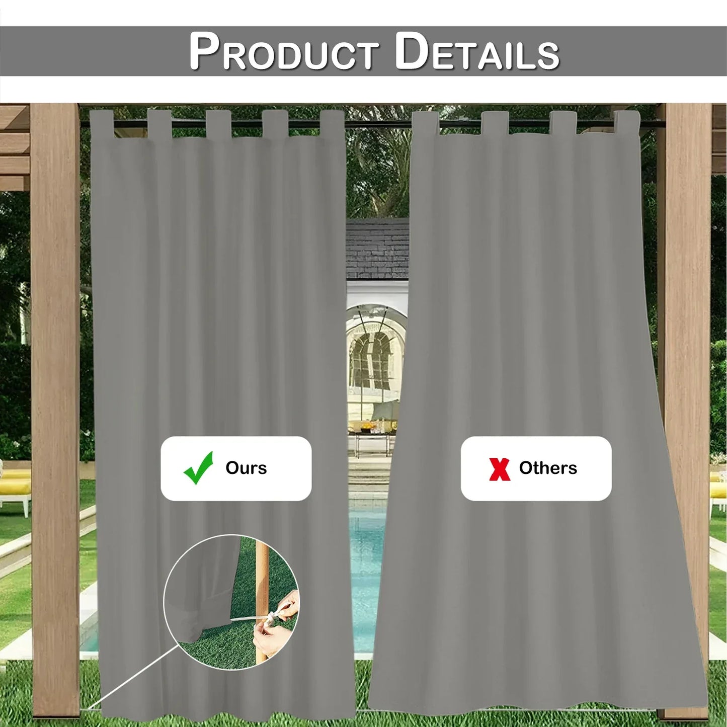 Outdoor Blackout Curtains – Waterproof Patio Drapes - Shello's Creative Boutique
