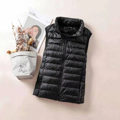 Women's Ultra Light Down Vest – Slim Sleeveless Windproof Gilet Jacket