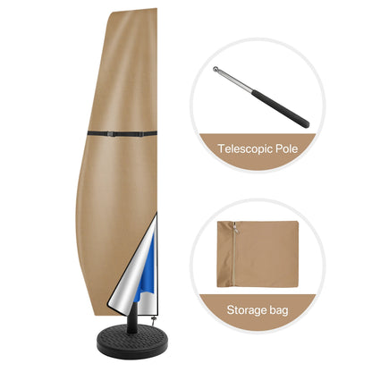 Parasol Rain Cover 210D Oxford Fabric – Waterproof UV-Resistant Patio Umbrella Storage Cover