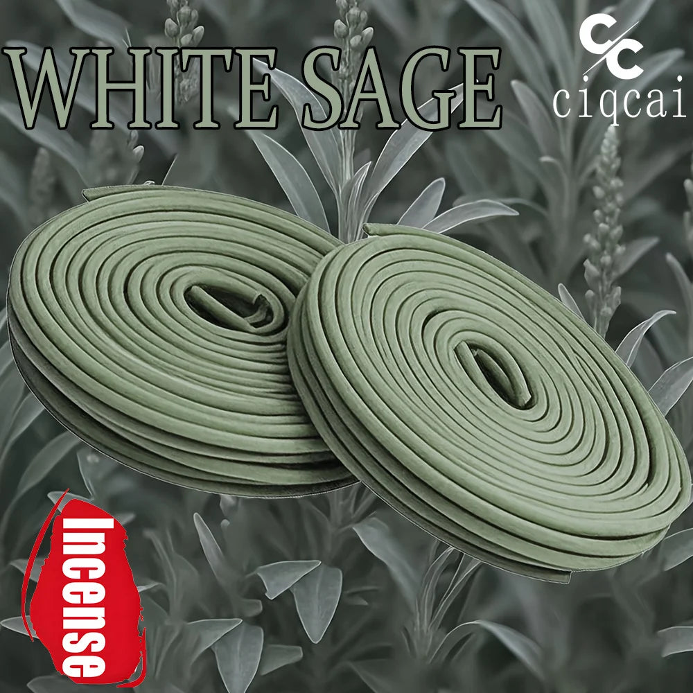 White Sage Spiral Incense Coils - Long-Lasting 2-Hour Burn (22-198 Pieces) - Shello's Creative Boutique