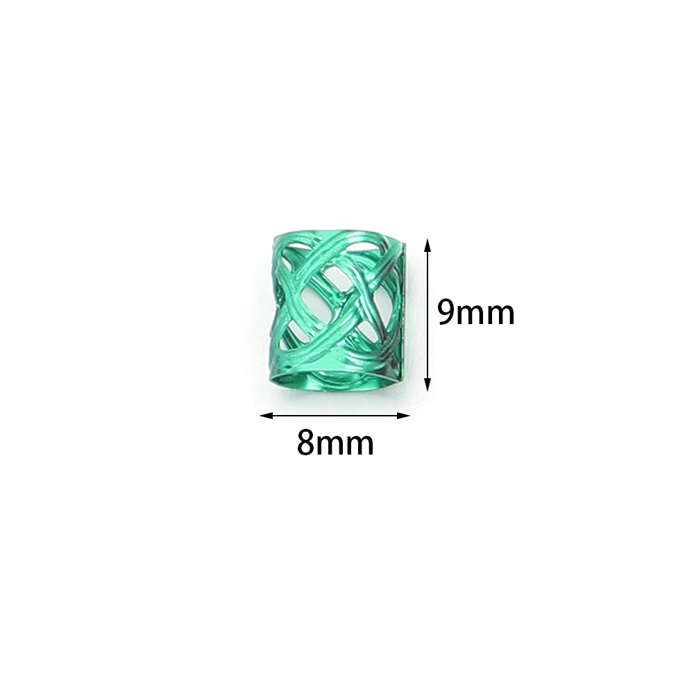 100Pcs/lot Dreadlock Hair Rings Metal Hollow Tube Dirty Dread Braids Adjustable for Cuffs Clip Hair Accessories Styling Tools - Shello's Creative Boutique