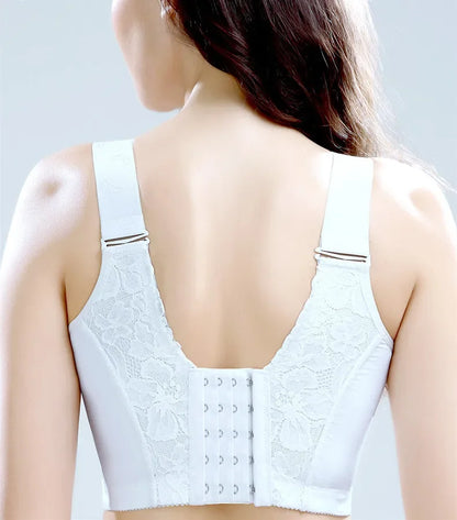 Embroidered Push-Up Backless Bra – Sexy Lace Lingerie for Women, Plus Size Wire-Free Bra Tops (C–E Cup, 36–48)