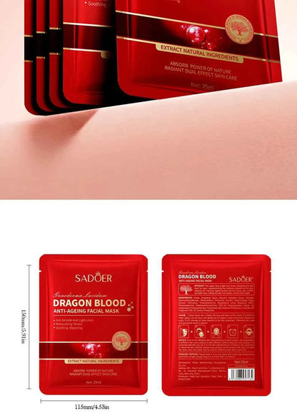 5/10pcs SADOER Dragon Blood Facial Masks for Face Moisturizing Anti-aging Hydrating Face Mask Facial Skin Care Products
