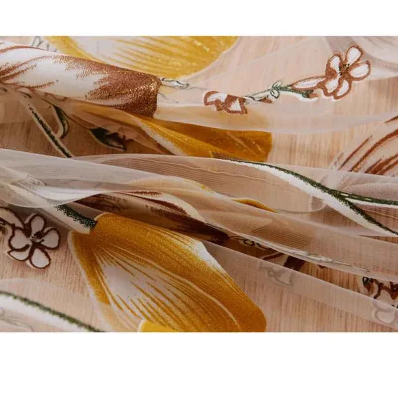 Beeinch Floral Tulle Curtains - Modern Sheer Window Panels for Living Room & Bedroom - Shello's Creative Boutique