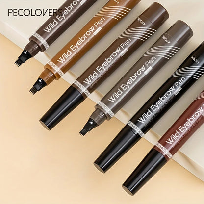 6 Colors 1pc Eyebrow Pen Waterproof 4 Split Tip Eyebrows Pen Eyebrow Tattoo Pen Waterproof Liquid Black Eyebrow Makeup Pencil - Shello's Creative Boutique