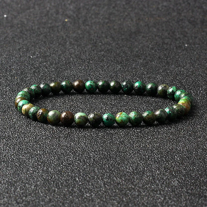 4mm Natural Stone Agate & Lava Stretch Bracelet – Handmade Tiny Bead Bangle for Men & Women