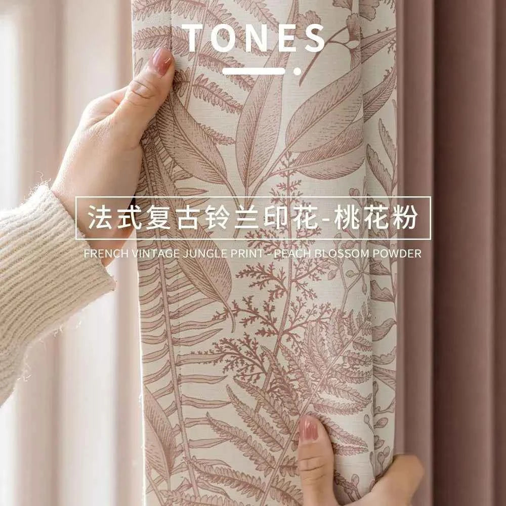 Custom Size French Spliced curtains for Living Room Bedroom Light Luxury Blackout Curtains Thickened Chenille White Tulle