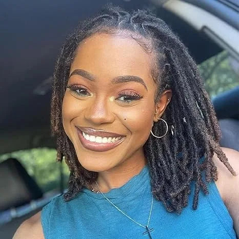 Loc Extension Human Hair 0.6cm Width 8inch 50 Strands Handmade Dreadlock Inter Extension Human Hair for Women/Men/Kids - Shello's Creative Boutique