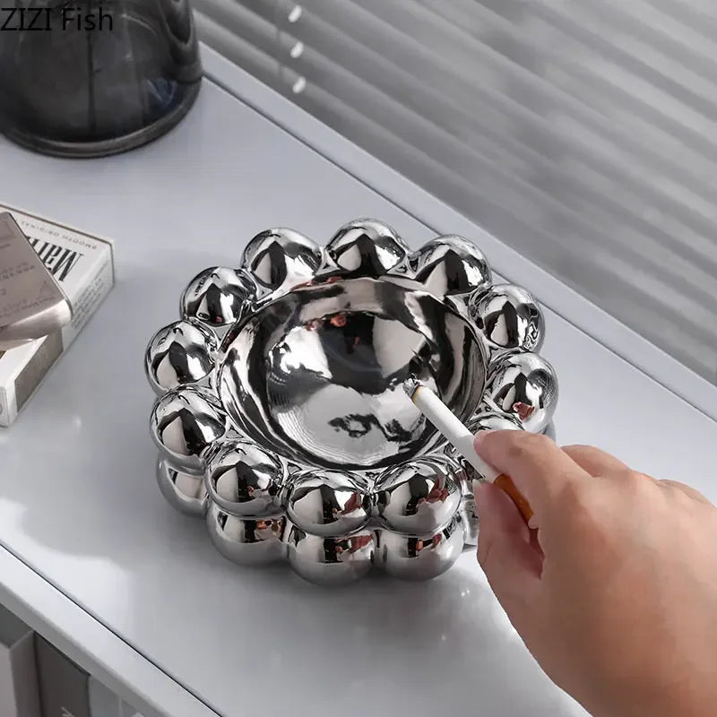 Electroplated Ceramic Ashtray – Decorative Smoking Accessory & Car Ash Tray