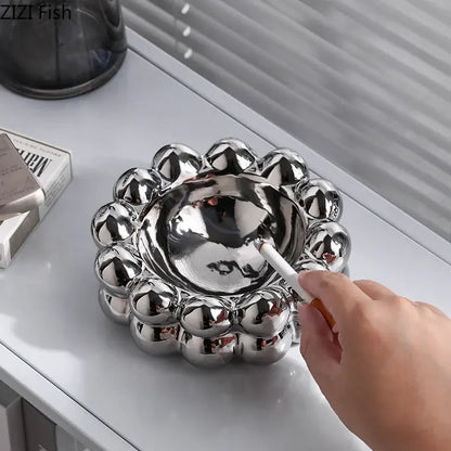 Electroplated Ceramic Ashtray – Decorative Smoking Accessory & Car Ash Tray