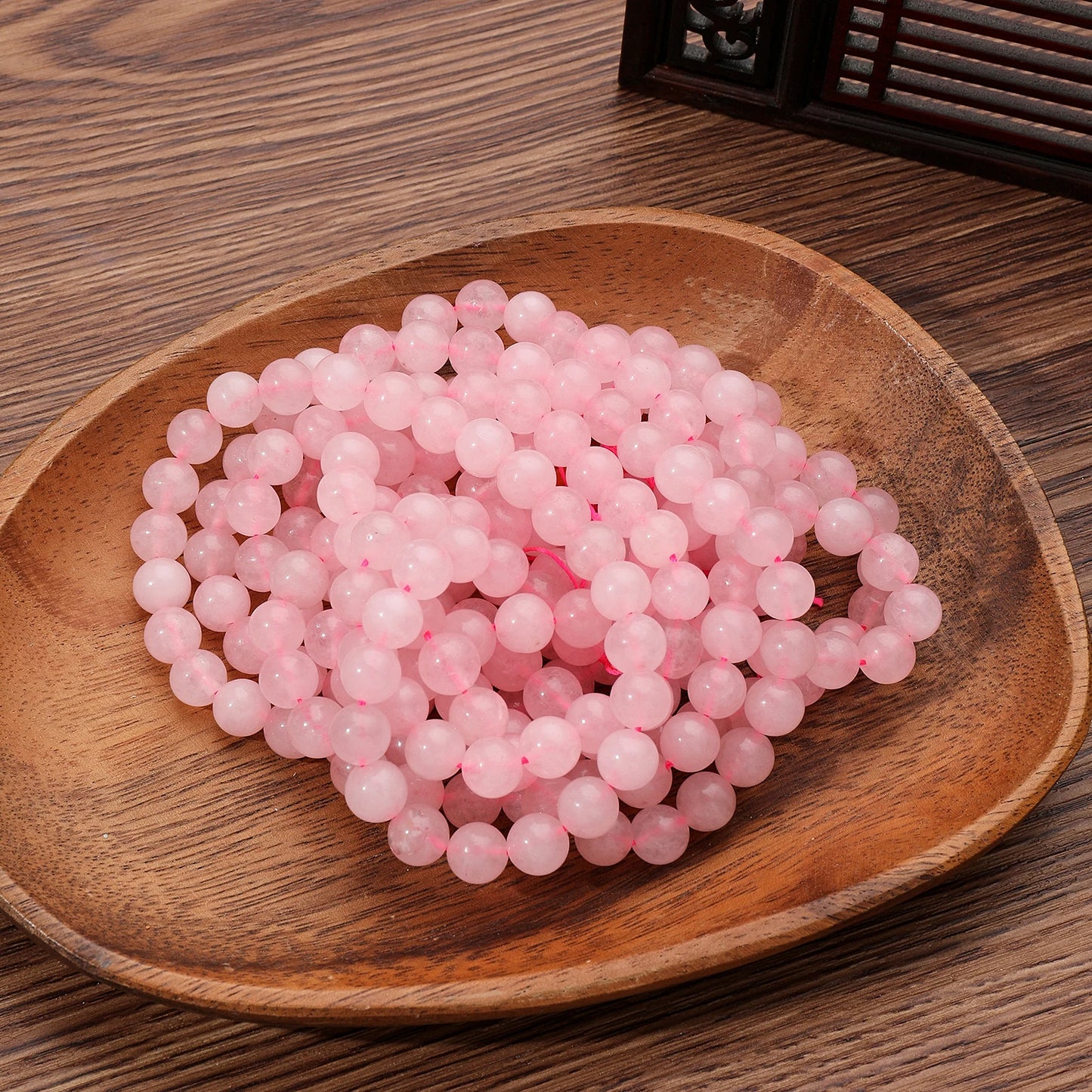 1 Strand 45pcs Natural Stone Beads – Rose Quartz, Tiger Eye, Obsidian