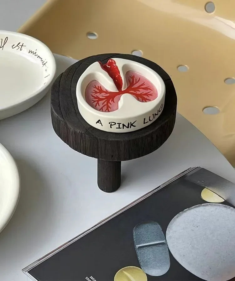 Pink Lung Ashtray – Funny Resin Desktop Cigarette Ash Tray