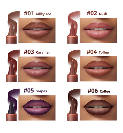 Lakerain Lip Liner Matte Black Brown Velvet Lipstick Waterproof Non Sticky Contouring Tint Lipliner Crayon Lip Makeup - Shello's Creative Boutique