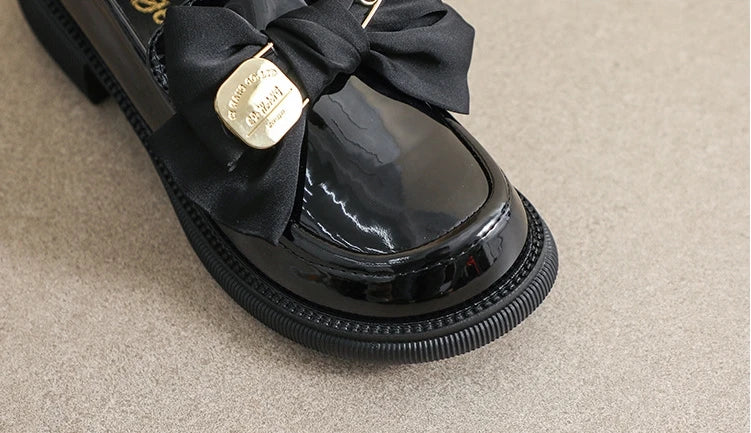 Women's British Style Leather Flats - Retro Bow Soft Sole Shoes - Shello's Creative Boutique
