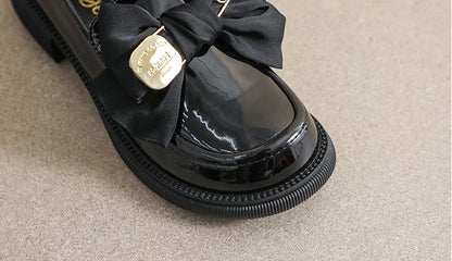 Women's British Style Leather Flats - Retro Bow Soft Sole Shoes - Shello's Creative Boutique