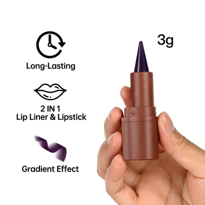 Lakerain Lip Liner Matte Black Brown Velvet Lipstick Waterproof Non Sticky Contouring Tint Lipliner Crayon Lip Makeup - Shello's Creative Boutique