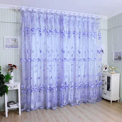 Modern Purple Tulle Curtains - 200x100cm Sheer Voile Drapes - Shello's Creative Boutique