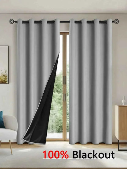 Solid Blackout Curtains with Grommets - Total Privacy Drapes for Bedroom - Shello's Creative Boutique
