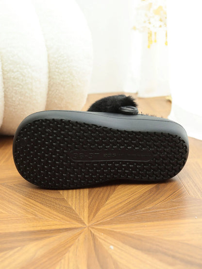 Women's Plush High Heel Slippers 2025 - Thick Soft-Soled Winter Garden Shoes