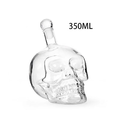 Skull Head Crystal Decanter & Glass Set – Gothic Bar Whisky Vodka Wine Spirits