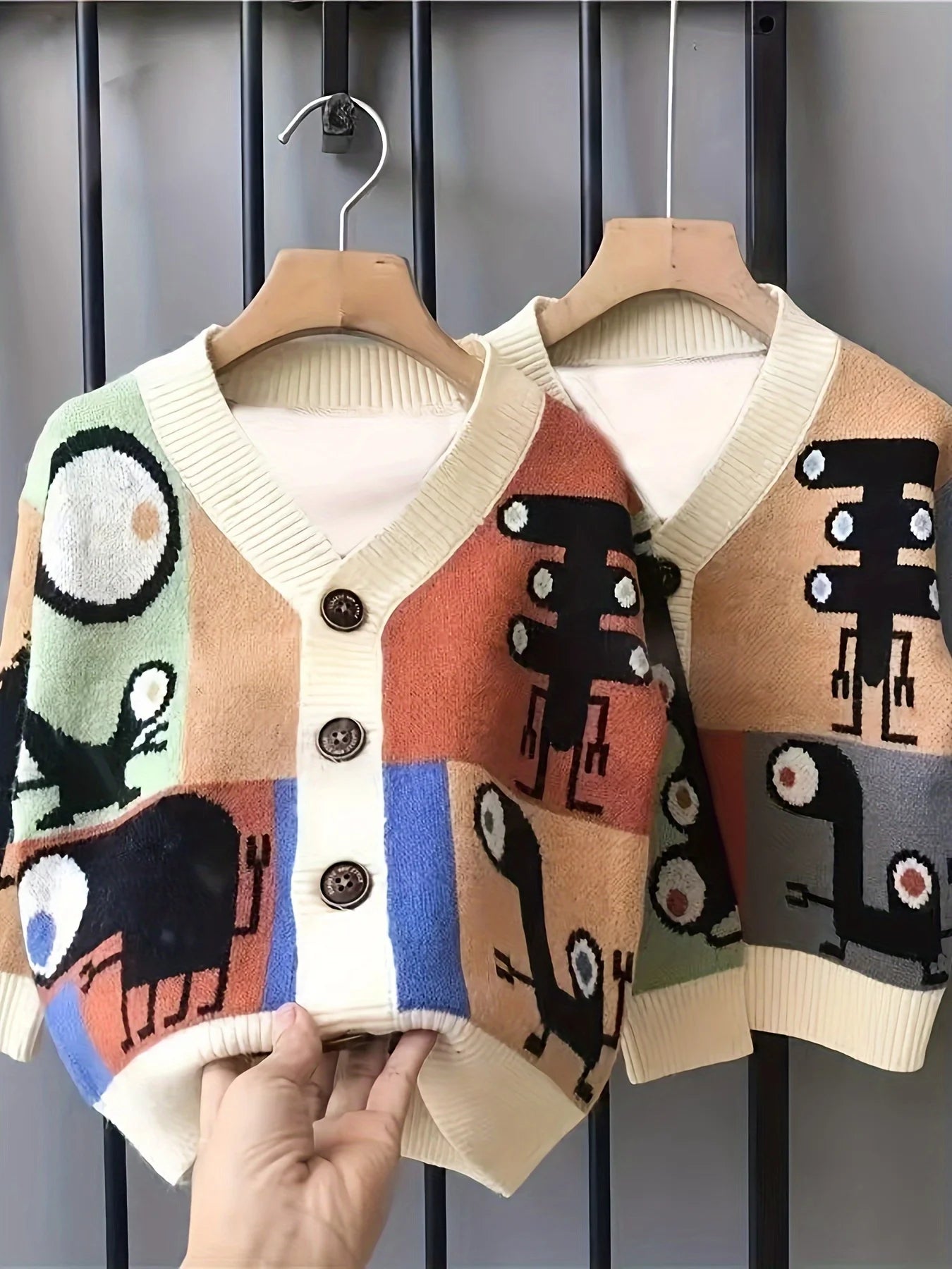 Children's Clothing Boys' Outwears Autumn and Winter New Knitted Knitwears Cartoon Tops Cardigans Korean Style Children's Outwears Shello's Creative Boutique