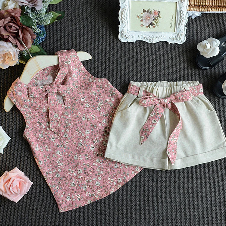 New Summer Baby Girls Clothes Children Sleeveless Vest Shorts 2Pcs/Sets Toddler Clothing Infant Fashion Costume Kids Tracksuits Shello's Creative Boutique