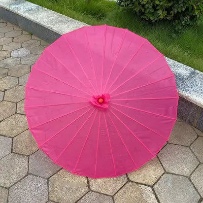 70cm Chinese Fabric Parasol — Traditional Bamboo Dance Umbrella for Weddings & Props