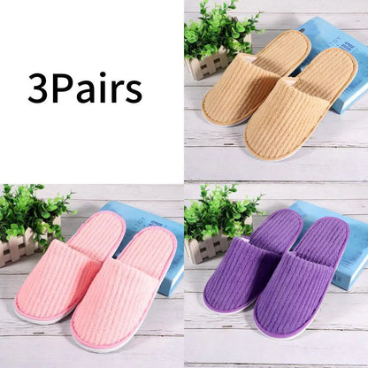 Disposable Guest Slippers - 3 Pairs Non-Slip Indoor Set - Shello's Creative Boutique