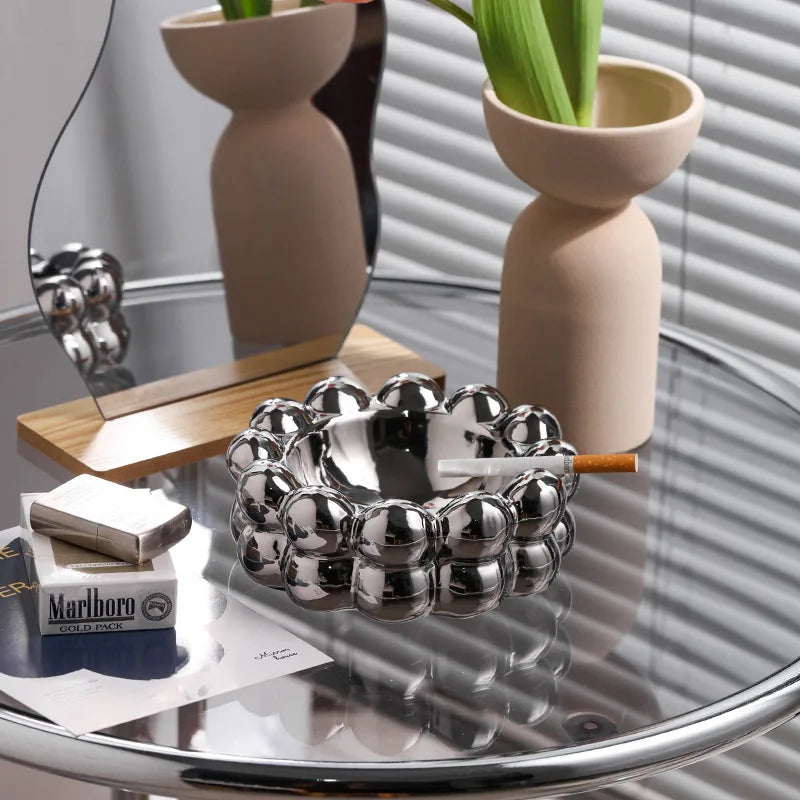 Electroplated Ceramic Ashtray – Decorative Smoking Accessory & Car Ash Tray