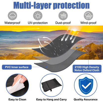 Parasol Rain Cover 210D Oxford Fabric – Waterproof UV-Resistant Patio Umbrella Storage Cover