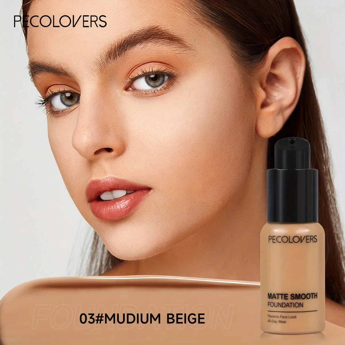 PECOLOVERS Matte Finish Liquid Foundation - Oil-Control, Waterproof, Full Coverage Concealer for All Skin Tones - Shello's Creative Boutique
