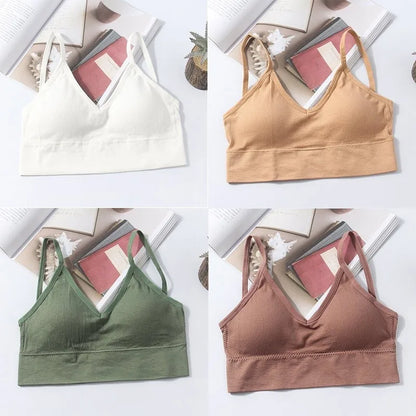 ZXYOUPING Kit 4 Seamless Bra Set – Sexy Beautiful Back Cotton-Blend Wireless