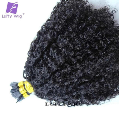 Afro Kinky Curly I Tip Hair Extensions - Microlink Double Drawn Full Thick Ends - Shello's Creative Boutique