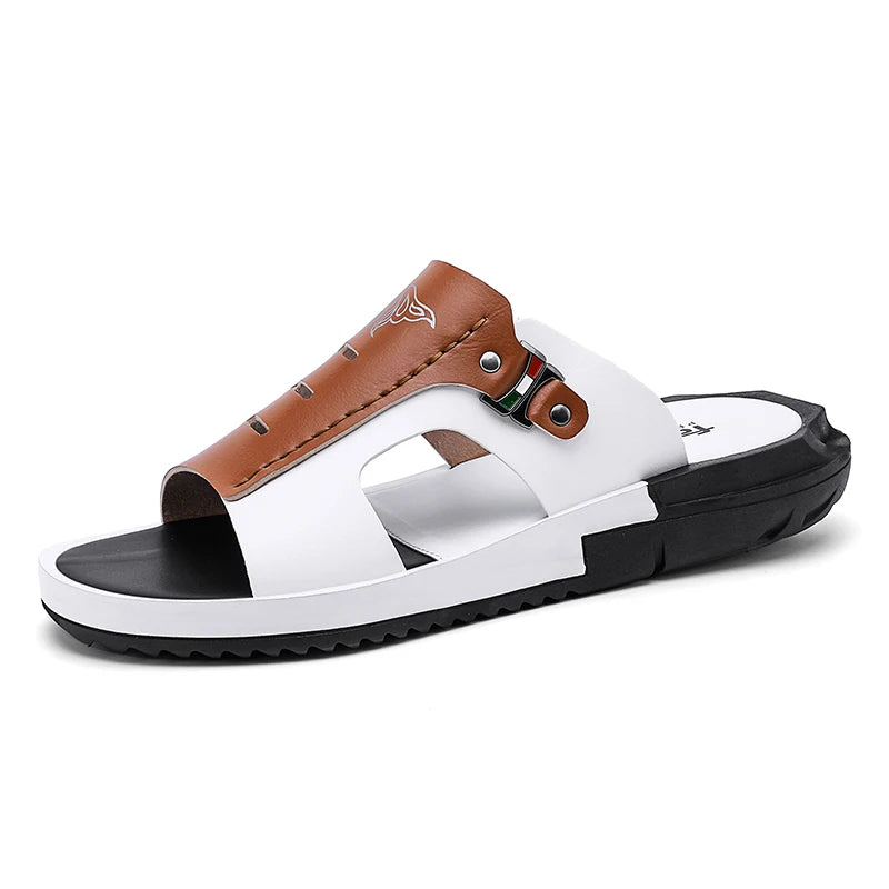 Men's Casual Summer Sandals – Black & Orange