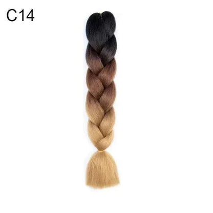 24 Inch Jumbo Braiding Hair - Rainbow Ombre Synthetic Extensions - Shello's Creative Boutique