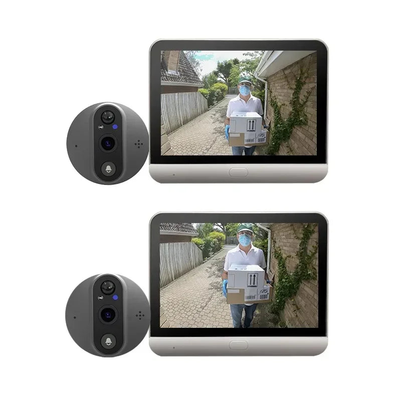 3MP WiFi Peephole Door Camera with 4.3 Inch Screen, Night Vision & PIR Detection