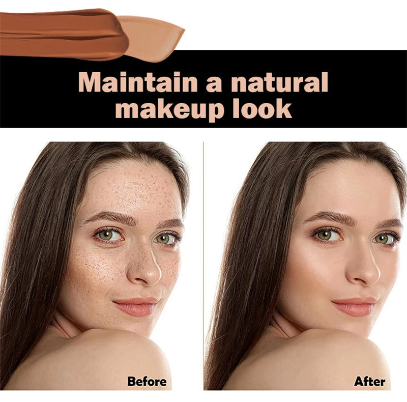 Nude Makeup Facial Foundation Waterproof Cover Blemish Base Fluid Concealer Oil Control Lasting Brighten Skin BB Cream Cosmetics - Shello's Creative Boutique