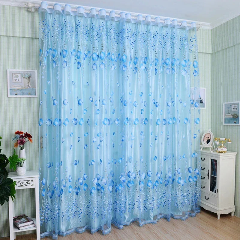 Modern Purple Tulle Curtains - 200x100cm Sheer Voile Drapes - Shello's Creative Boutique