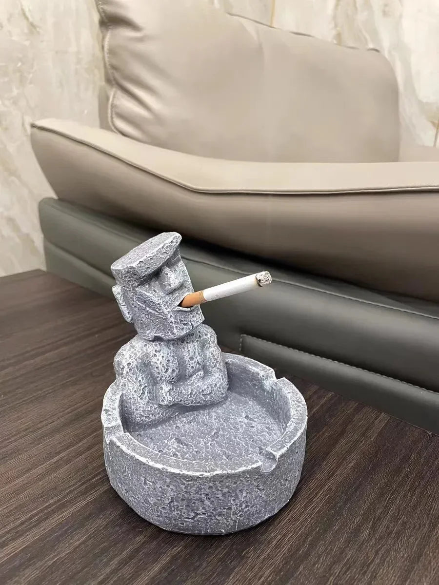 Creative Resin Ashtray – Decorative Desktop Cigarette Tray, Novelty Home Décor