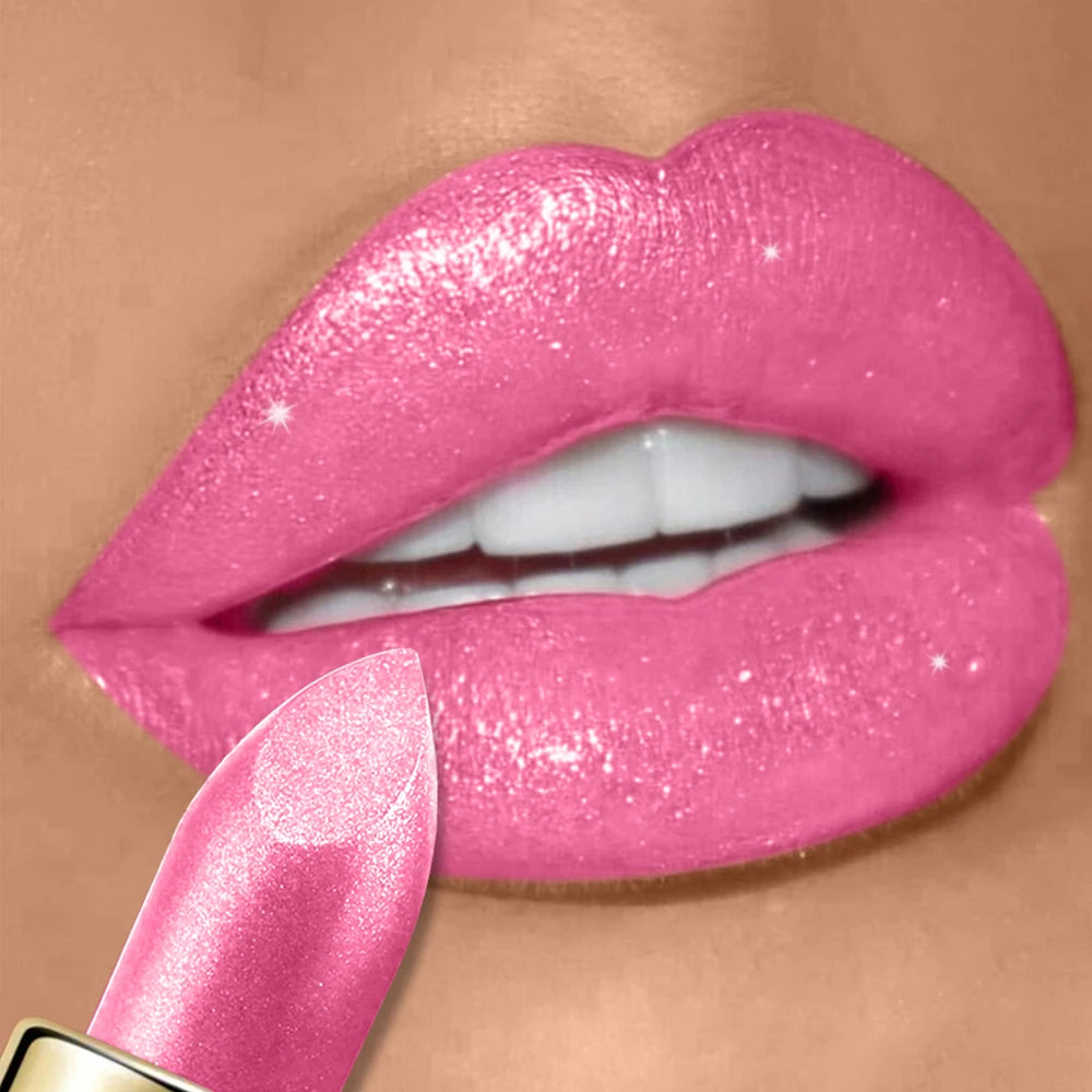 High Pigmented Shiny Lipstick,Stain Resistant,Long-Lasting,Glossy Waterproof Lipstick Shimmering Makeup Valentine'S Day Gift - Shello's Creative Boutique