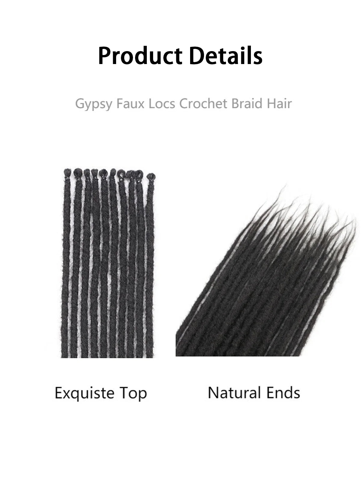 24" Straight Dreadlock Clip-In Extensions - 10 Strands Synthetic Hair - Shello's Creative Boutique