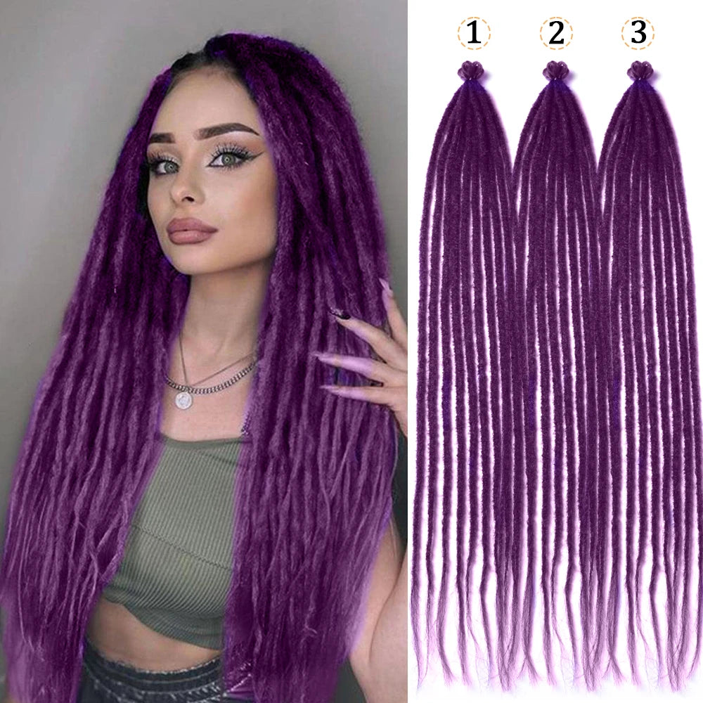 26 Inch Red Crochet Dreadlock Extensions - Faux Locs Hair - Shello's Creative Boutique