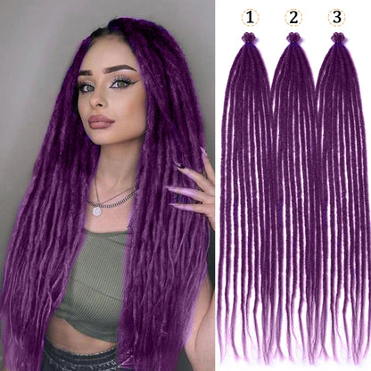 26 Inch Red Crochet Dreadlock Extensions - Faux Locs Hair - Shello's Creative Boutique