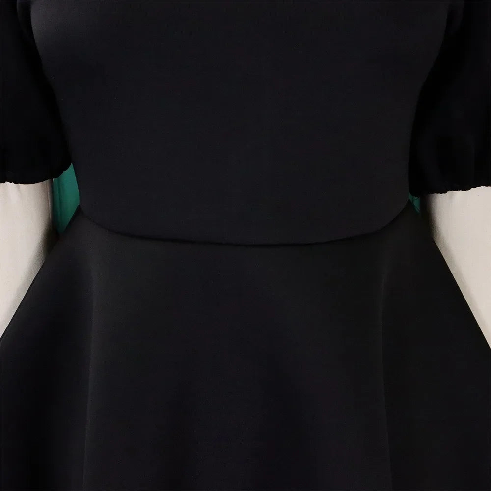 Elegant Pleated A-Line Dress - High Waist Mid-Calf Dress - Shello's Creative Boutique