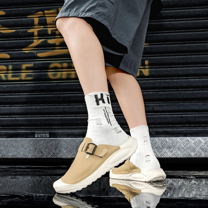 Men's Summer Sports Slippers - Anti-Slip Indoor Outdoor Sandals for Beach & Home